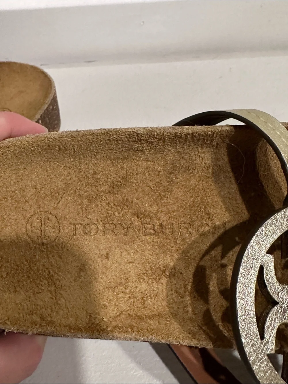 Tory Burch metallic logo